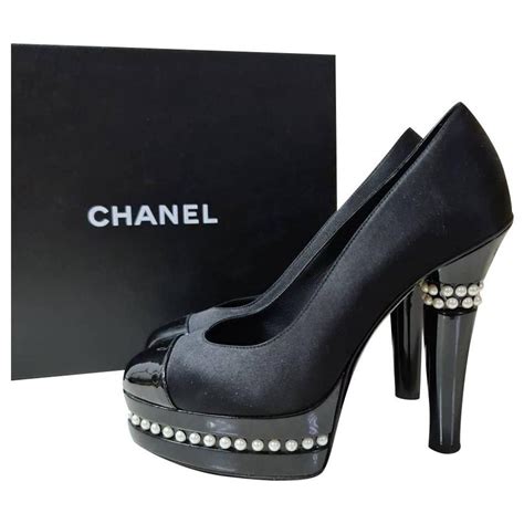 chanel logo heels|chanel heels for women.